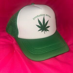“Productive Stoner” green and white hat